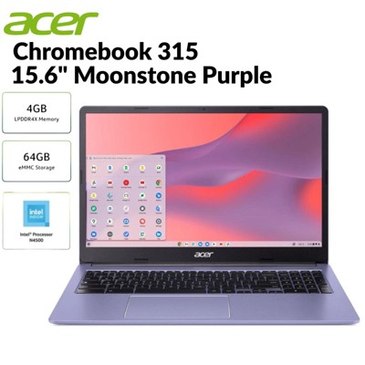 Refurbished Acer Chromebook 315 - 15.6" CB315-4H-C0VN Intel Celeron N4500 UHD Graphics 4GB RAM 64GB eMMC Moonstone Purple - Manufacturer Refurbished