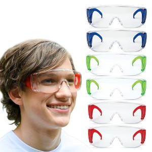 Bison Life Diamont Kids Safety Glasses, Clear Lens & Color Temple Variety, Anti-Scratch, Fit Over Glasses -  6 Pack - 1 of 4