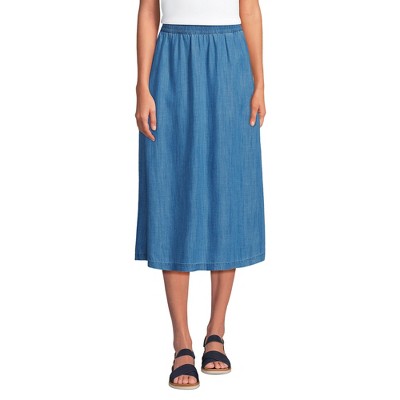 Lands' End Women's TENCEL Fibers Flowy Midi Skirt