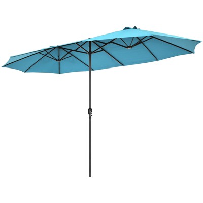 Tangkula 15FT Double-Sided Twin Patio Umbrella Extra-Large Market Umbrella for Outdoor