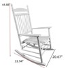 FONTOI Wooden Rocking Chair Porch, Wood Rocker Chairs with High Back, Widen Seat and Armrests for Home Garden, White, 20.67"*44.88"*33.94" - 2 of 4