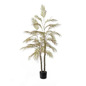 Artificial Palm Tree Double Pole, Large Fake Tropical Plant in Pot for Home Office Balcony Indoor Outdoor Decor - 1 of 4