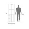 BDELITE Corner Bar Cabinet with Four Shelves, Ten Wine Bottle Cubbies and Stemware-17.7*17.7*70.8 Inch, White - 4 of 4