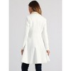 Allegra K Women's Winter Double Breasted Vintage Velvet Contrast Collar Overcoat - 4 of 4
