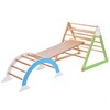 YOOCOZZ Wooden Climbing Triangle Toys - Indoor Arc Climber with Ramp, Arch Rocker (Reversible) - Natural Wood - 2 of 4