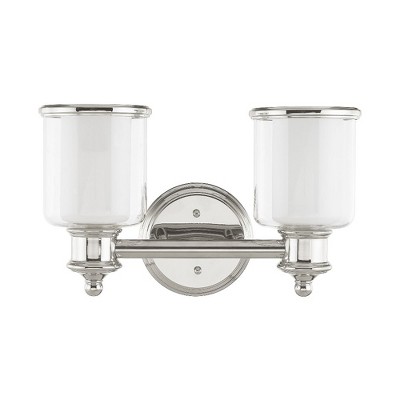 Polished Nickel 2-Light Vanity with Steel Frame