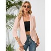Womens 3/4 Sleeve Open Front Peplum Blazer Causal Business Notched Lapel Jacket Lightweight Slim Fit Suits Office Formal Blazer Jacket - Apricot,2XL - 4 of 4