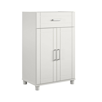 Narrow White Storage Cabinet