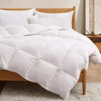 Peace Nest All Season White Goose Feather and Down Comforter, California King