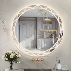 36" Round LED Bathroom Mirror �CAdjustable Color Temperatures and Anti-Fog, Wall-Mounted Design - 1 of 4