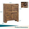 Shoe Cabinet with 2 Flip Down Drawers & Hooks，Narrow Entryway Shoe Storage Organizer for Small Spaces, Hallways, and Front Doors, Country Brown - 2 of 4