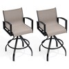 Crestlive Products Sunbrella Outdoor Swivel Bar Stools Aluminum Patio Counter Height Barstools Set of 2 - 2 of 4
