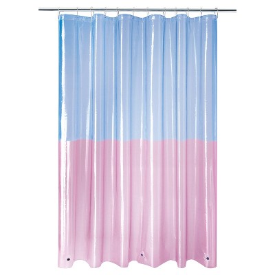 Radiant Border Dual-Tone Purple and Blue PEVA Shower Curtain Set