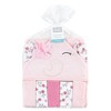 Hudson Baby Infant Girl Hooded Towel and Five Washcloths, Floral Pretty Elephant, One Size - 2 of 2