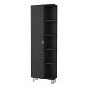 Akoasm Mirror Linen Bathroom Medicine Storage Cabinet With Interior & External Shelves-Black - 4 of 4