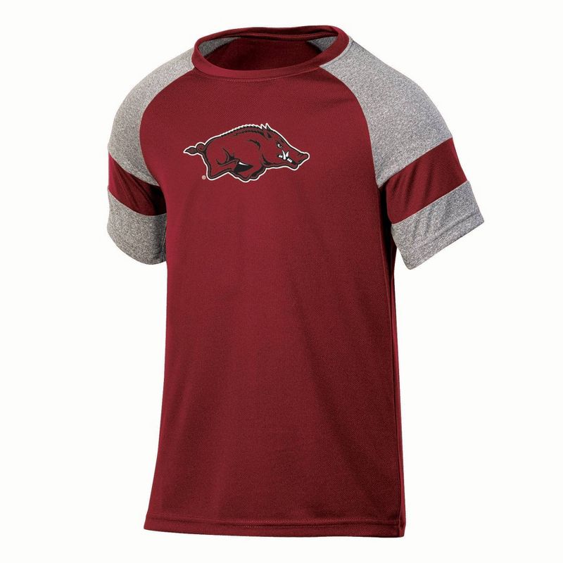 NCAA Arkansas Razorbacks Boys&#39; Gray Poly T-Shirt, 1 of 4
