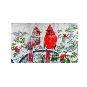 Evergreen Winter Peace Embossed Indoor Outdoor Doormat 1'6"x2'6" Red - 1 of 3