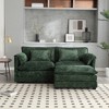76.77'' Chenille Double Sofa with Removable Armrests L-Shaped Sectional Sofas, Footstool, and Convenient Side Pockets - 4 of 4
