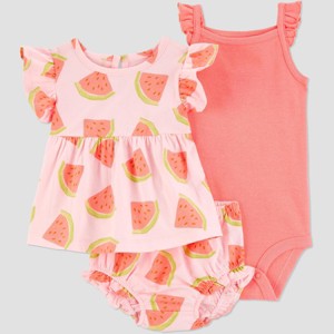 Carter's Just One You® Baby Girls' 3pc Watermelon Top & Bottom Set - Pink - 1 of 3