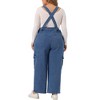 Agnes Orinda Women's Plus Size Denim Bib Jeans Pockets Stretch Adjustable Suspenders Jumpsuit - 4 of 4