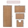 Luxury Reversible Bathroom Rugs Set, Washable Rug, Extra Soft and Absorbent bath Rug, Non-Slip Bath Mat Set, 4 Pcs Set with Contour, Linen - 3 of 4