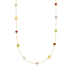 Ross-Simons 8.40 ct. t.w. Multi-Stone Station Necklace in 18kt Gold Over Sterling - 1 of 4