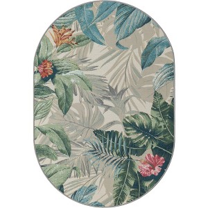 Unique Loom    Outdoor Botanical Kula Area Rug - 1 of 4