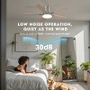Siljoy 52" Nickel Flush Mount Low Profile Ceiling Fan with Light and Remote, Modern Reversible Ceiling Fan, 5 Blades for Living Room - 3 of 4