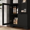 Gulches Black MDF Storage Cabinet - Glass Doors, Drawer & Open Shelves, Sleek Organizer for Bedroom, Living Room & Office - 4 of 4