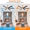 Parrot Uncle 72" Modern Gold Industrial LED Ceiling Fan with Remote Great Room Ceiling Fans - 4 of 4