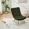 CAVINAS Teddy Upholstered Accent Chair with Wide Backrest,Modern Rocking Chairs with Seat Wood Base for Bedroom,Reading Room - 2 of 4