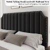 Platform Bed Frame with 50.2" Headboard, Velvet Upholstered Bed Frame Queen with Vertical Channel Tufted Headboard & Footboard, Nailhead Trim - 3 of 4
