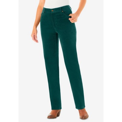 Woman Within Plus Size Petite Corduroy Straight Leg Stretch Pant