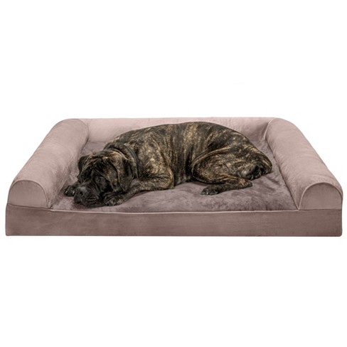 Furhaven Faux Fur & Velvet Orthopedic Sofa Dog Bed - Jumbo Plus 