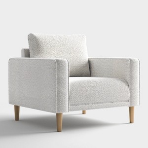 HOMES: Inside + Out Purebliss Modern Boucle Fabric Track Arm Accent Chair with Pocket Coil Cushions - 1 of 4