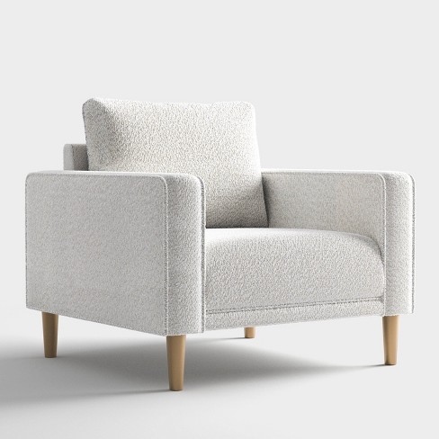 HOMES: Inside + Out Purebliss Modern Boucle Fabric Track Arm Accent Chair with Pocket Coil Cushions - image 1 of 4