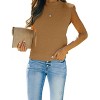 BLUEMING Sweater Vest for Women Summer Pullover Cap Sleeve Rib Knit Tops Mock Neck Sweater Tank Tops Sleeveless Summer Tops - 4 of 4