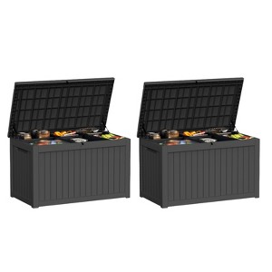 VisioGear Lockable Deck Boxes, Multi-Capacity Outdoor Storage Deck Box, Small Patio Storage Bin for Garden Tools - 1 of 4