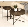 RISOKEYS 2-Piece Coffee and End Table Set - Waterproof MDF with PVC Cover, Cylindrical Design, Metal Legs - 2 of 4