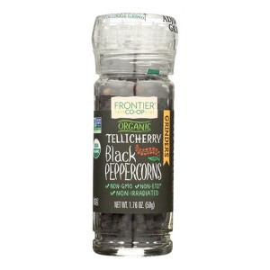 Frontier Herb Peppercorns - Organic - Whole - Black - Tellicherry Grade - Grinder Bottle - Case of 6 - 1.76 oz - 1 of 1