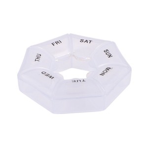 Unique Bargains 7 Grids Polygonal Pill Case Clear 1 Pc - 1 of 4