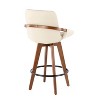 Cosmo Mid-Century Counter Stool in Walnut and Cream Faux Leather by LumiSource - 3 of 4