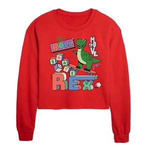Disney Toy Story Cropped Long Sleeve Crew Neck Sweatshirt - Red - X-Large - 1 of 3