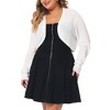 Agnes Orinda Women's Plus Size Long Sleeve Open Front Knit Crop Lightweight Cardigan Sweater - 2 of 4