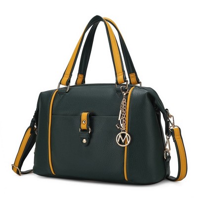 MKF Collection Opal Vegan Leather Lightweight Satchel Bag by Mia K- Green Yellow