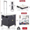 dbest products Quik Cart Swing Lid Four Swivel Wheeled Rolling Crate Utility With Seat Heavy Duty Collapsible Basket with Dual Telescopic Wagon Handle - 4 of 4