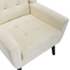 CAVINAS Modern Ergonomics Accent Chair, Soft Linen Material Living Room Chair with Black Legs and Backrest - 4 of 4
