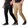 Galaxy By Harvic Men's Slim Fit Cotton Stretch Twill Cargo Joggers-2 Pack - 3 of 4