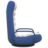 VidaXL Swivel Floor Chair Blue and Cream Fabric - 4 of 4