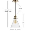 7.5" Adjustable Metal Goldwater Drop Pendant (Includes Energy Efficient Light Bulb) Brass - JONATHAN Y: Modern Glass Ceiling Fixture, UL Listed - 4 of 4